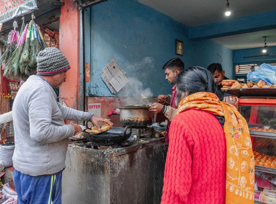 Street food stall in Nepal