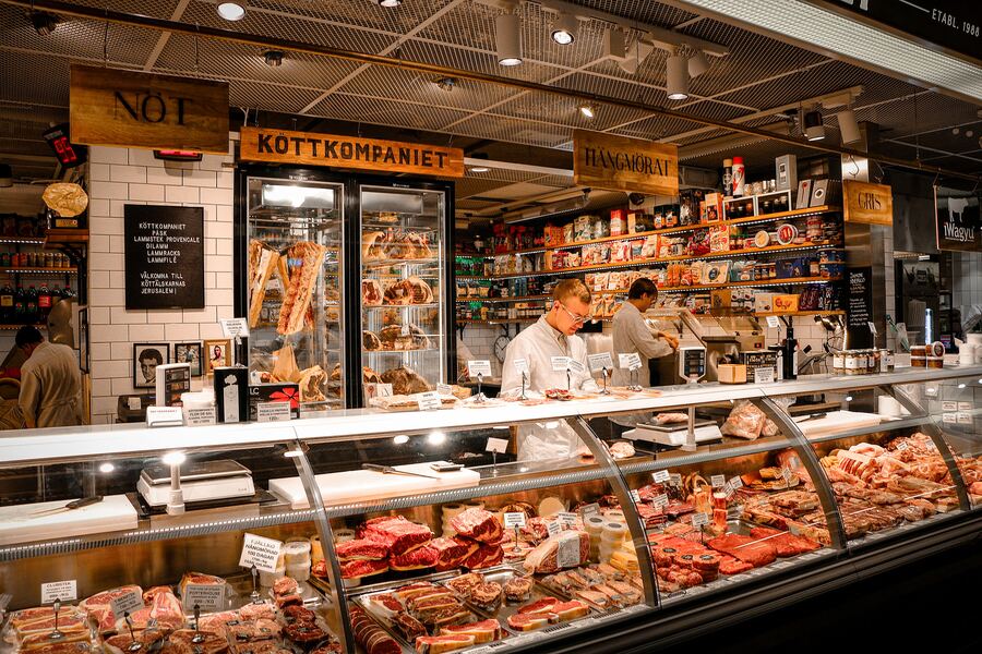 Butcher counter in Sweden